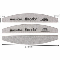 7 sztuk/partia profesjonalne drewniane pilniki do paznokci 100/180 Grit szary łódź gruby papier ścierny szlifowanie bufora pliki Beauty Tools DIY Salon 2